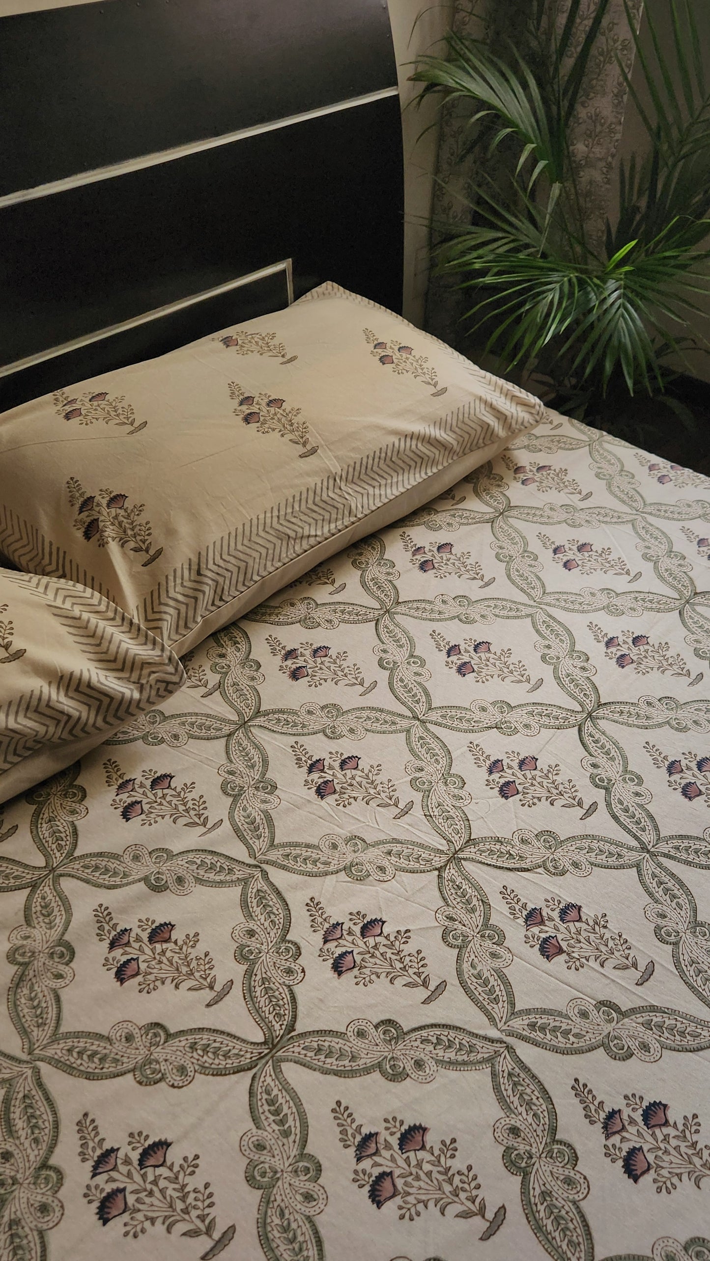 Blue Jal handblock print bedsheet