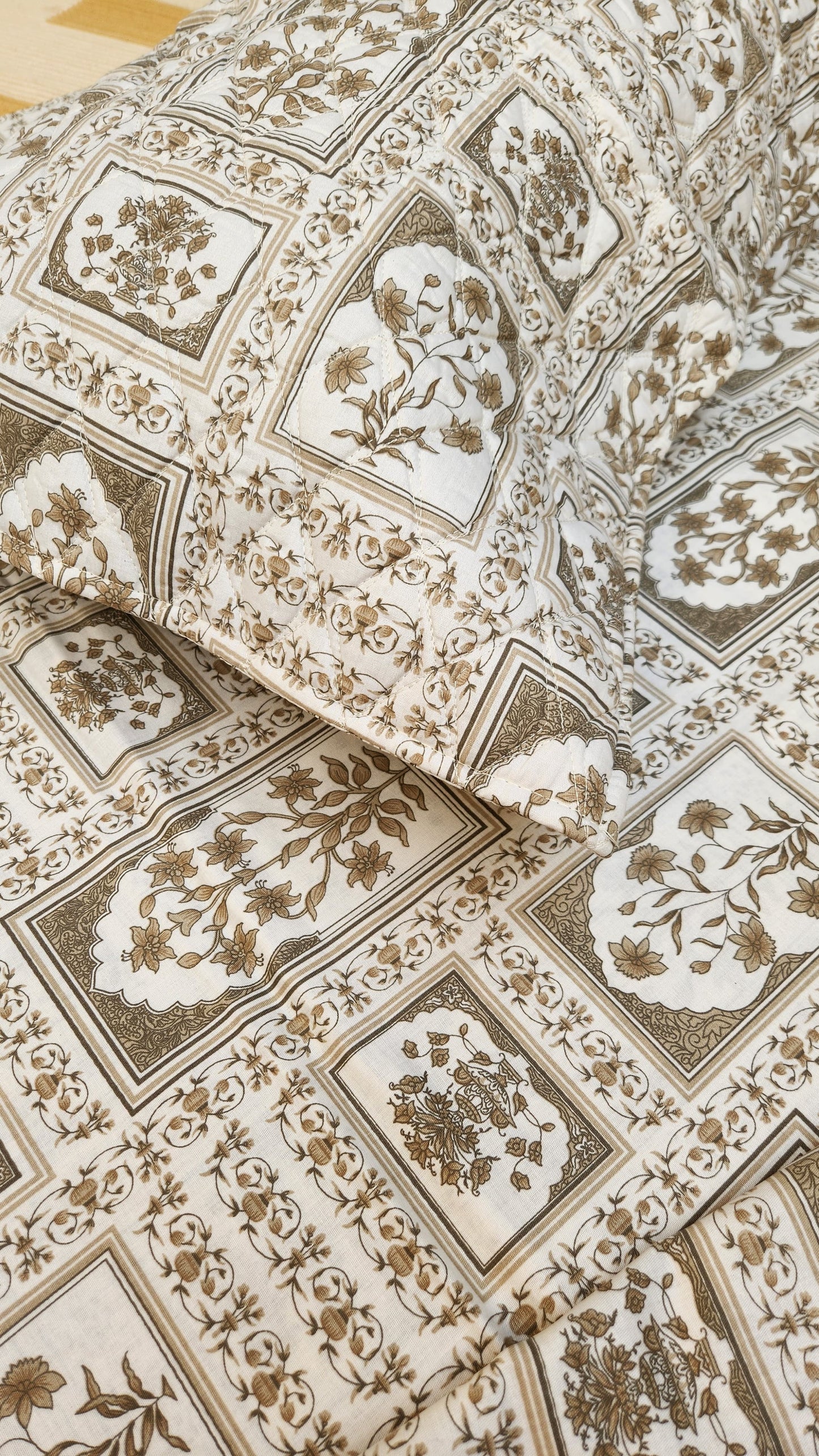Mughal mosaic blooms queen bedsheet
